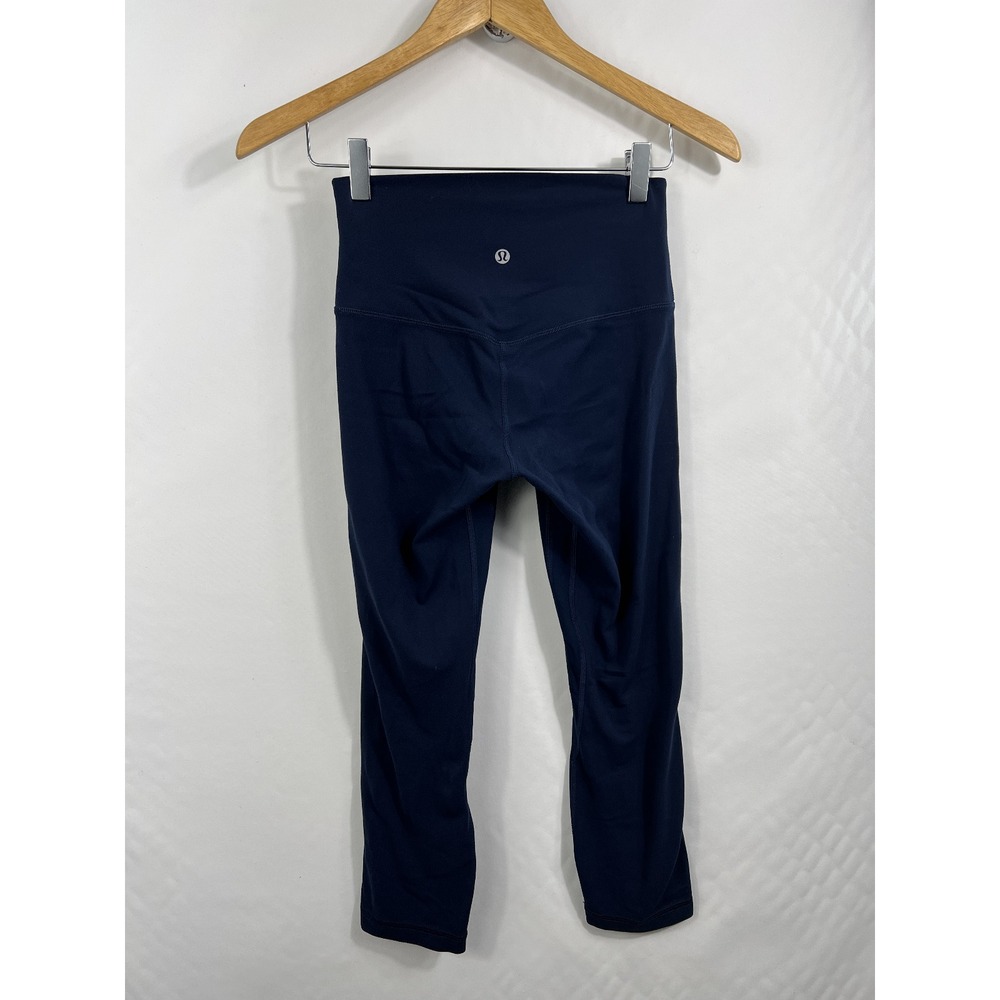 Lululemon Leggings Womens 2 Navy Blue Align High Rise Crop 21" Nulu Yoga Pants